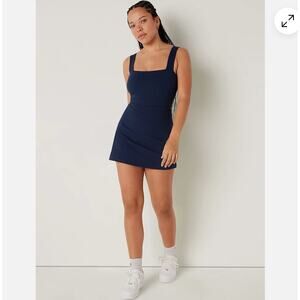 Pink by Victoria’s Secret blue ribbed square neck athletic mini dress